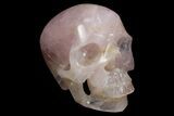 Realistic Rose Quartz Crystal Skull - Brazil #382039-2